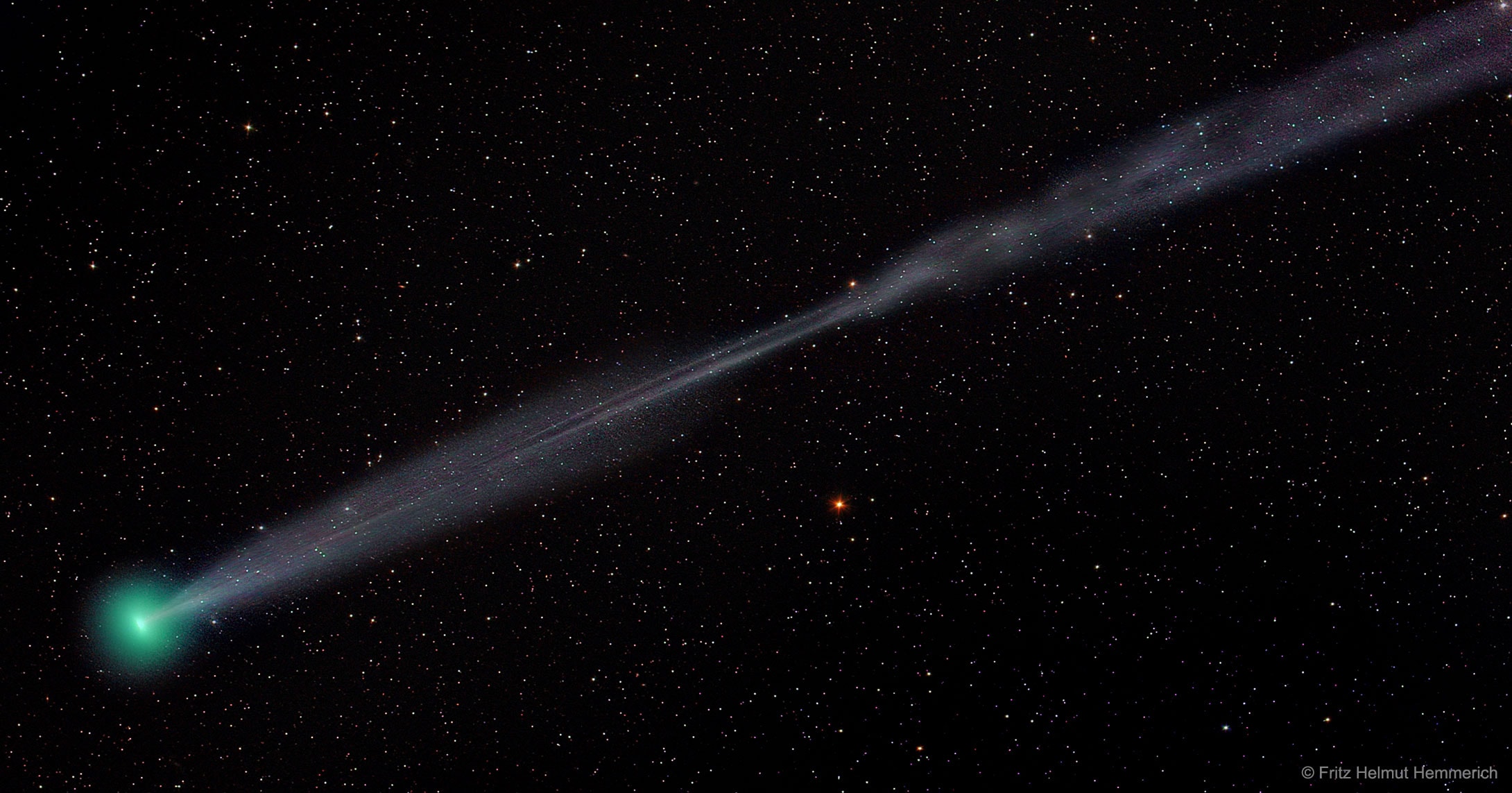 What's happened to Comet Lovejoy? In the pictured image, a processed composite, the comet was captured early this month after brightening unexpectedly and sporting a long and intricate ion tail. Remarkably, the typically complex effect of the Sun's wind and magnetic field here caused the middle of Comet Lovejoy's ion tail to resemble the head of a needle.  Comet C/2017 E4 (Lovejoy) was discovered only last month by noted comet discoverer Terry Lovejoy.  The comet reached visual magnitude 7 earlier this month, making it a good target for binoculars and long duration exposure cameras. What's happened to Comet Lovejoy (E4) since this image was taken might be considered even more remarkable -- the comet's nucleus appeared to be disintegrating and fading as it neared its closest approach to the Sun two days ago.