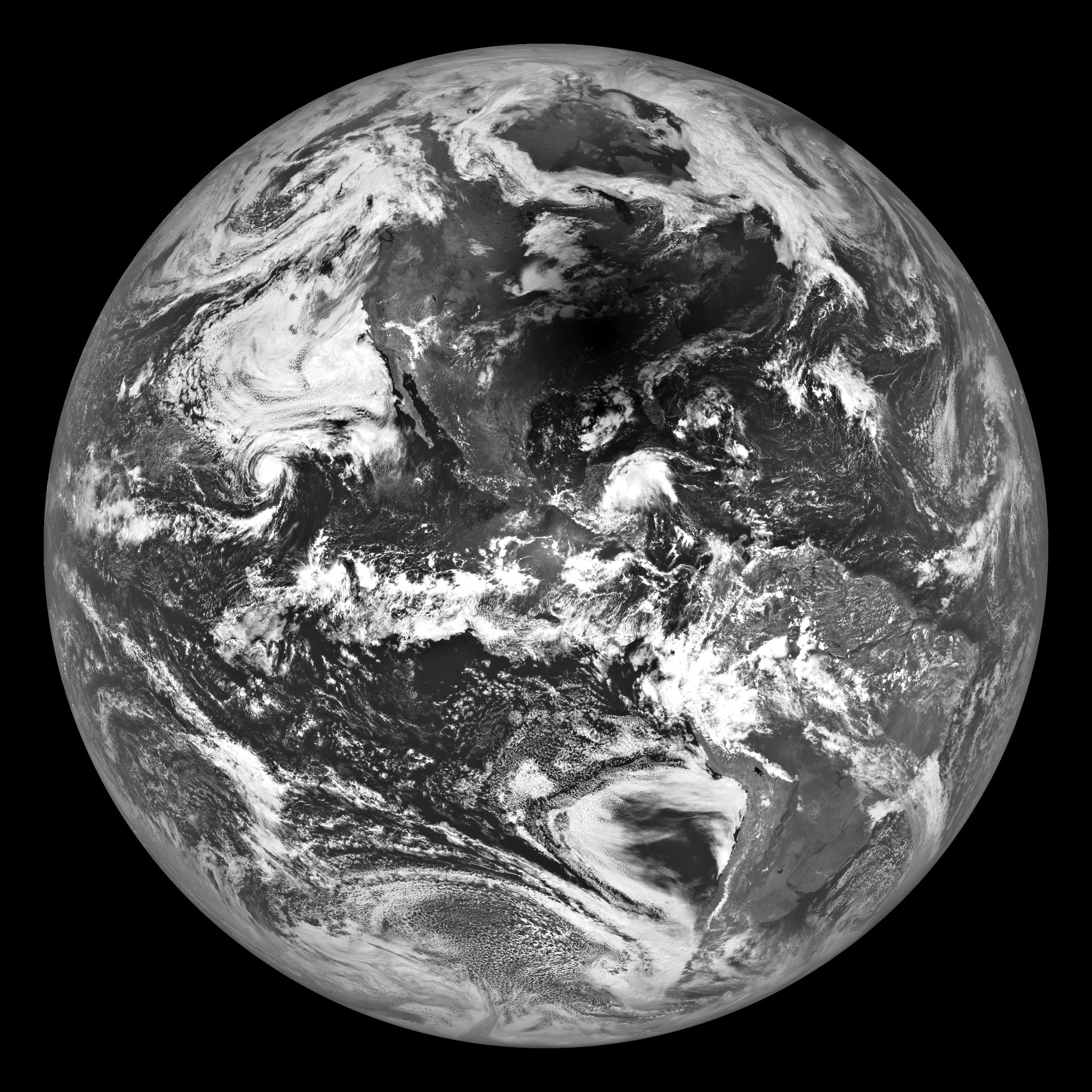 Swinging around the lunar nearside on August 21, the Lunar Reconnaissance Orbiter turned to look back on a bright, Full Earth. As anticipated its Narrow Angle Camera scanned this sharp view of our fair planet, catching the shadow of the Moon racing along a path across the United States at about 1,500 miles per hour. In fact, the dark lunar shadow is centered over Hopkinsville, Kentucky at 1:25:30pm Central Daylight Time.  From there, the New Moon blocked the Sun high in clear skies for about 2 minutes and 40 seconds in a total solar eclipse.