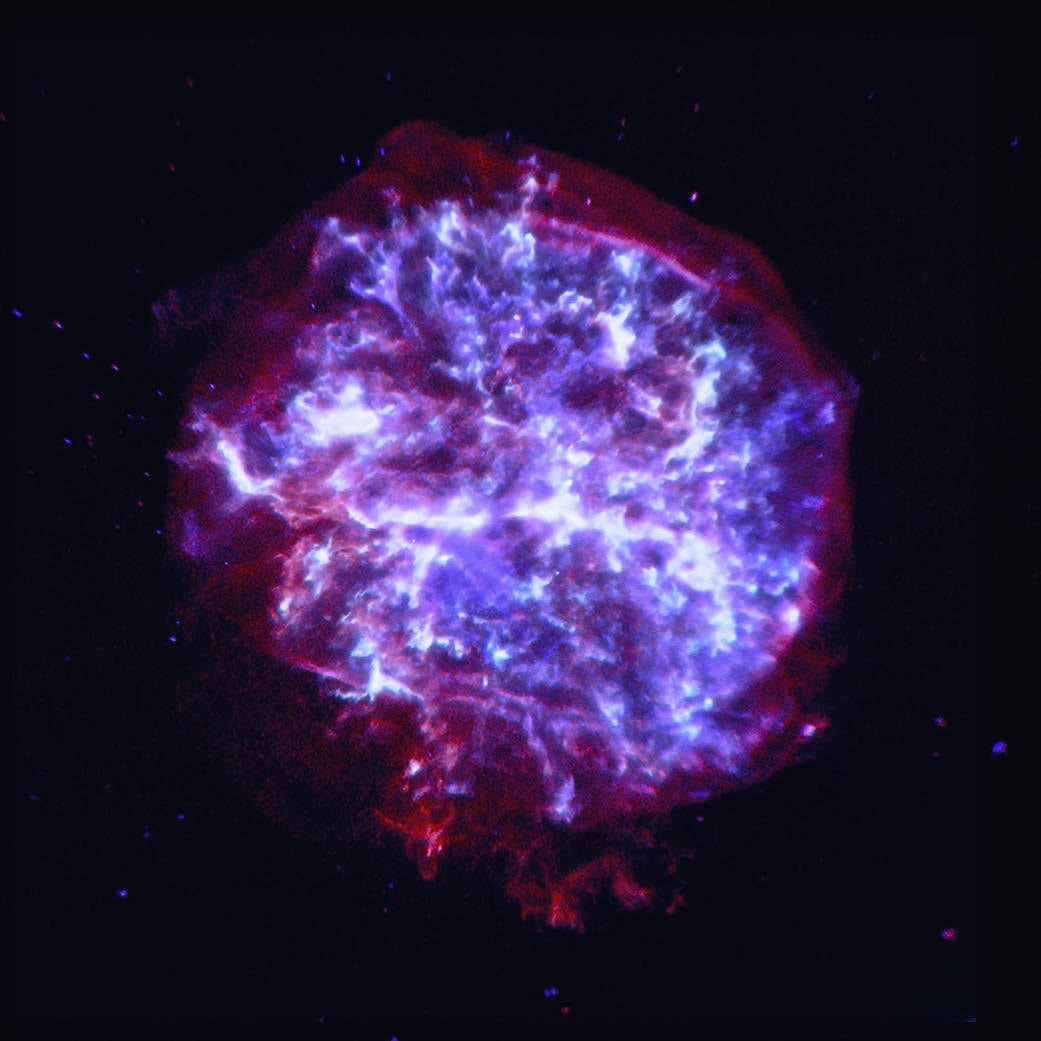 Massive stars spend their brief lives furiously burning nuclear fuel. Through fusion at extreme temperatures and densities surrounding the stellar core, nuclei of light elements like Hydrogen and Helium are combined to heavier elements like Carbon, Oxygen, etc. in a progression which ends with Iron. So a supernova explosion, a massive star's inevitable and spectacular demise, blasts back into space debris enriched in heavier elements to be incorporated into other stars and planets and people. This detailed false-color x-ray image from the orbiting Chandra Observatory shows such a hot, expanding stellar debris cloud about 36 light-years across. Cataloged as G292.0+1.8, this young supernova remnant is about 20,000 light-years distant toward the southern constellation Centaurus. Light from the inital supernova explosion reached Earth an estimated 1,600 years ago. Bluish colors highlight filaments of the mulitmillion degree gas which are exceptionally rich in Oxygen, Neon, and Magnesium. This enriching supernova also produced a pulsar in its aftermath, a rotating neutron star remnant of the collapsed stellar core. The stunning image was released as part of the 20th anniversary celebration of the Chandra X-ray Observatory.