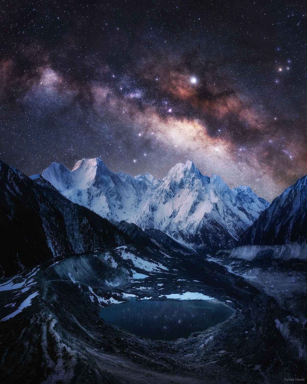 What’s higher than the Himalayas? Although the Himalayan Mountains are the tallest on planet Earth, they don't measure up to the Milky Way. Visible above the snow-capped mountains in the featured image is the arcing central band of our home galaxy.  The bright spot just above the central plane is the planet Jupiter, while the brightest orange spot on the upper right is the star Antares.  The astrophotographer braved below-zero temperatures at nearly 4,000-meters altitude to take the photographs that compose this image.  The featured picture is a composite of eight exposures taken with same camera and from the same location over three hours, just after sunset, in 2019 April, from near Bimtang Lake in Nepal.  Over much of planet Earth, the planets Mercury (faint) and Venus (bright) will be visible this week after sunset.   Experts Debate: How will humanity first discover extraterrestrial life?