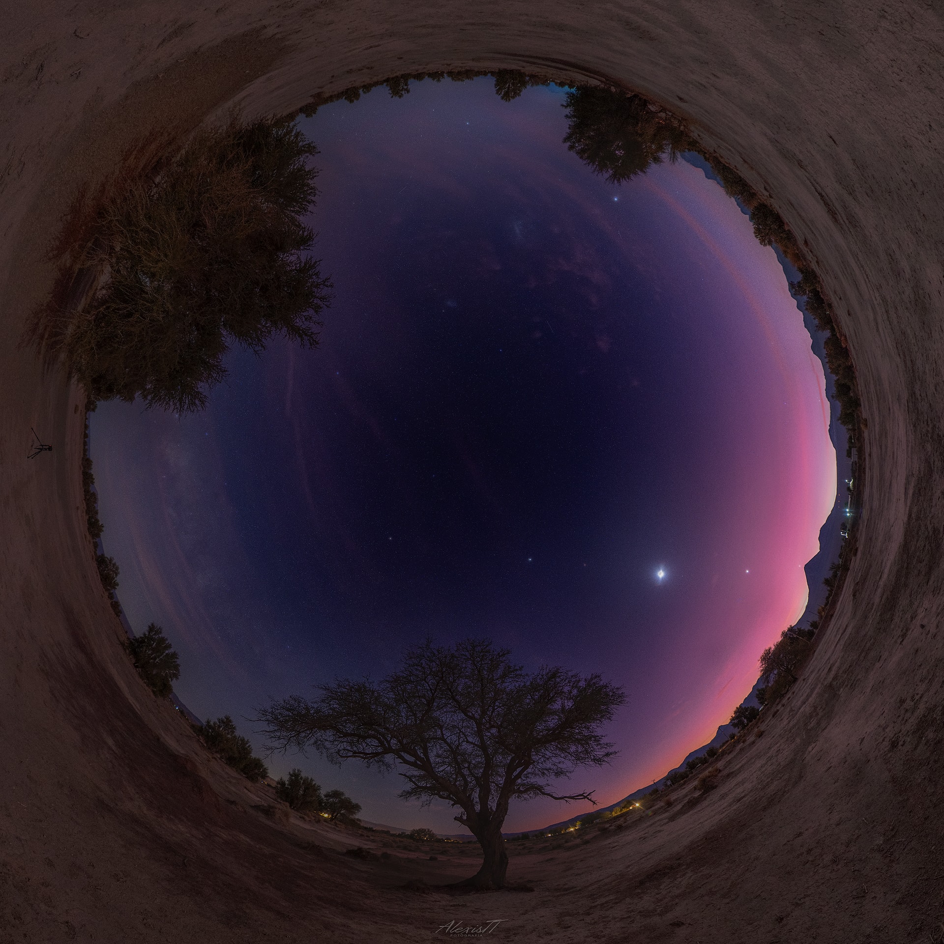 Yes, but have you ever seen all of the planets at once? A rare roll-call of planets has been occurring in the morning sky for much of June.  The featured fisheye all-sky image, taken a few mornings ago near the town of San Pedro de Atacama in Chile, caught not only the entire planet parade, but the Moon between Mars and Venus.  In order, left to right along the ecliptic plane, members of this Solar System family portrait are Earth, Saturn, Neptune, Jupiter, Mars, Uranus, Venus, Mercury, and Earth.  To emphasize their locations, Neptune and Uranus have been artificially enhanced. The volcano just below Mercury is Licancabur. In July, Mercury will move into the Sun's glare but reappear a few days later on the evening side.  Then, in August, Saturn will drift past the direction opposite the Sun and so become visible at dusk instead of dawn.  The next time that all eight planets will be simultaneously visible in the evening sky will be in 2122.     Notable Submissions to APOD: Morning Planet Parade 2022 June