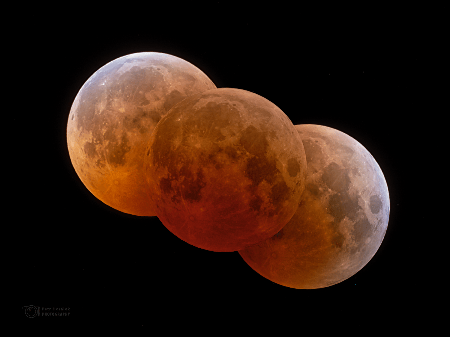 The beginning, middle, and end of a journey through planet Earth's colorful umbral shadow is captured in this timelapse composite image of a total lunar eclipse. Taken on November 8 from Kitt Peak National Observatory this eclipse's 1 hour and 25 minute long total phase starts on the right and finishes on the left. Reddened sunlight, scattered into the central shadow by Earth's dusty atmosphere produces the dramatic dark red hues reflected by the lunar disk. For this eclipse, additional reddening is likely due to scattering from ash lingering in the atmosphere after a large volcanic eruption in the southern Pacific earlier this year. Seen at the right and left, the Earth's shadow is still lighter along its edge though. That faint bluish fringe along the lunar limb is colored by sunlight filtered through Earth's stratospheric ozone layer.   Lunar Eclipse of November 2022: Notable Submissions to APOD  Love Eclipses? (US): Apply to become a NASA Partner Eclipse Ambassador