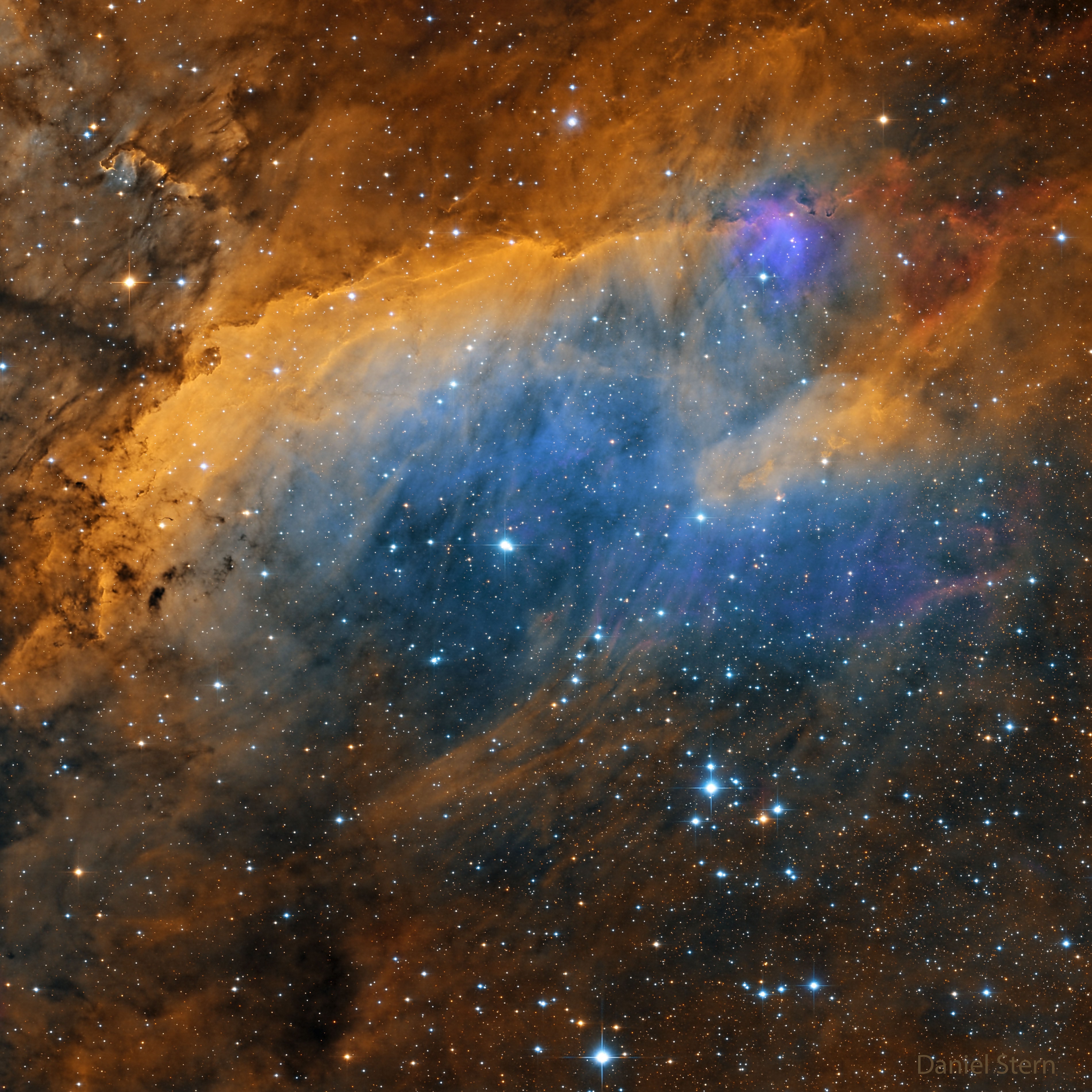 South of Antares, in the tail of the nebula-rich constellation Scorpius, lies emission nebula IC 4628. Nearby hot, massive stars, millions of years young, irradiate the nebula with invisible ultraviolet light, stripping electrons from atoms. The electrons eventually recombine with the atoms to produce the visible nebular glow, dominated by the red emission of hydrogen. At an estimated distance of 6,000 light-years, the region shown is about 250 light-years across, spanning over three full moons on the sky. The nebula is also cataloged as Gum 56 for Australian astronomer Colin Stanley Gum, but seafood-loving deep sky-enthusiasts might know this cosmic cloud as the Prawn Nebula. The graceful color image is a new astronomical composition taken over several nights in April from Rio Hurtado, Chile.