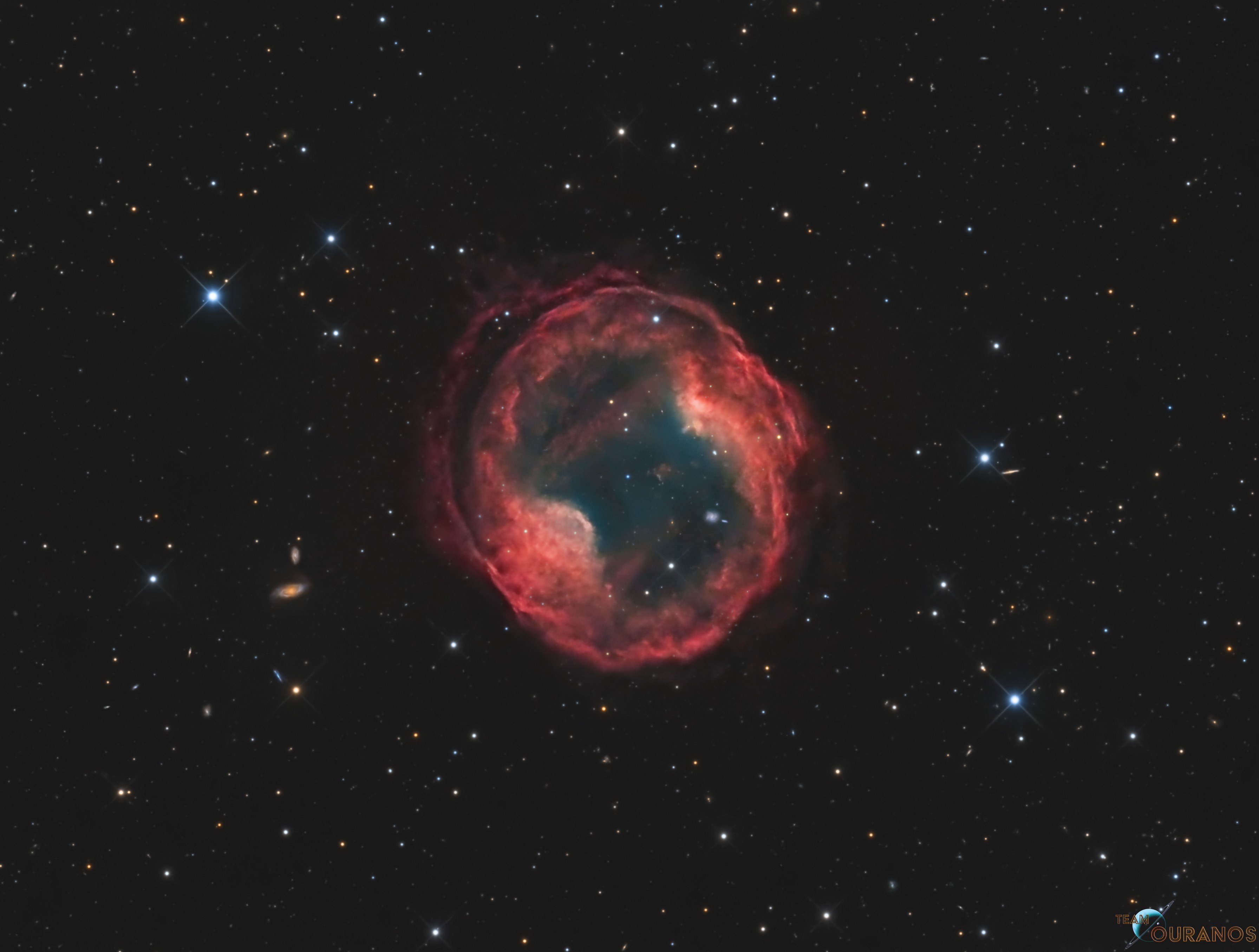 Planetary nebula Jones-Emberson 1 is the death shroud of a dying Sun-like star. It lies some 1,600 light-years from Earth toward the sharp-eyed constellation Lynx. About 4 light-years across, the expanding remnant of the dying star's atmosphere was shrugged off into interstellar space, as the star's central supply of hydrogen and then helium for fusion was depleted after billions of years. Visible near the center of the planetary nebula is what remains of the stellar core, a blue-hot white dwarf star.  Also known as PK 164 +31.1, the nebula is faint and very difficult to glimpse at a telescope's eyepiece. But this deep image combining over 12 hours of exposure time does show it off in exceptional detail. Stars within our own Milky Way galaxy as well as background galaxies across the universe are scattered through the clear field of view. Ephemeral on the cosmic stage, Jones-Emberson 1 will fade away over the next few thousand years. Its hot, central white dwarf star will take billions of years to cool.