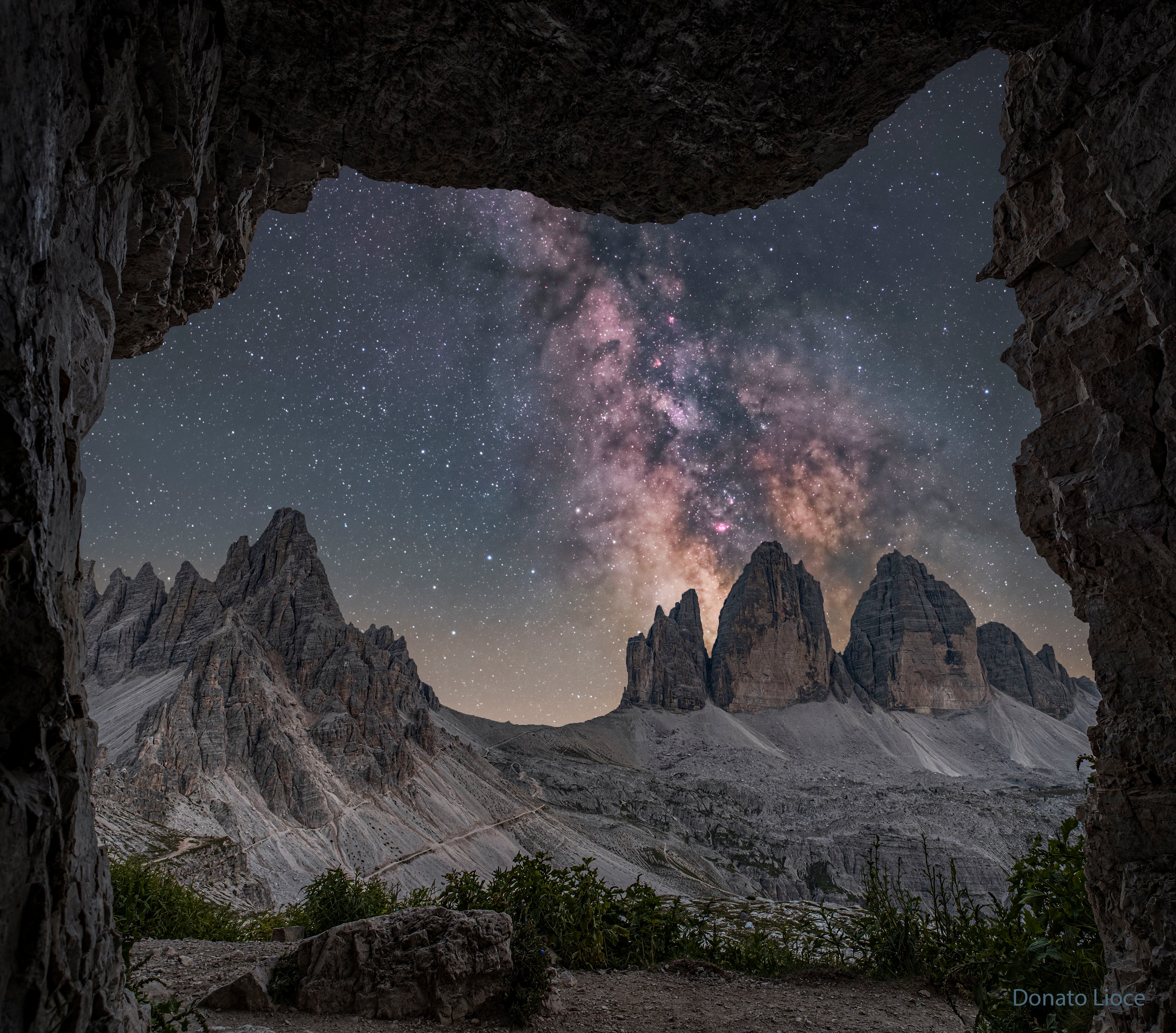 To some, they look like battlements, here protecting us against the center of the Milky Way. The Three Merlons, also called the Three Peaks of Lavaredo, stand tall today because they are made of dense dolomite rock which has better resisted erosion than surrounding softer rock. They formed about 250 million years ago and so are comparable in age with one of the great extinctions of life on Earth. A leading hypothesis is that this great extinction was triggered by an asteroid about 10-km across, larger in size than Mount Everest, impacting the Earth. Humans have gazed up at the stars in the Milky Way and beyond for centuries, making these battlefield-like formations, based in the Sexten Dolomites, a popular place for current and ancient astronomers.