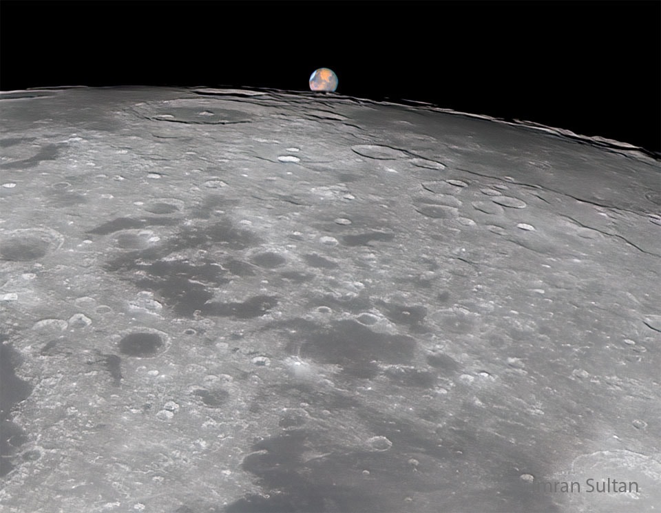 Does the Moon ever engulf Mars? Yes, but only in the sense that it moves in front, which happens on rare occasions.  This happened just yesterday, though, as seen from some locations in North America and western Africa.  This occultation was notable not only because the Moon was a fully lit Wolf Moon, but because Mars was near its largest and brightest, moving to opposition -- the closest to the Earth in its orbit -- only tomorrow.  The engulfing, more formally called an occultation, typically lasts about an hour. The featured image was taken from near Chicago, Illinois, USA just as Earth's largest satellite was angularly moving away from the much more distant red planet. Our  Moon occasionally moves in front of all of the Solar System's planets.  Given the temporary alignment of orbital planes, the next time our Moon eclipses Mars will be a relatively soon February 9.   Growing Gallery: Moon-Mars Occultation in January 2025